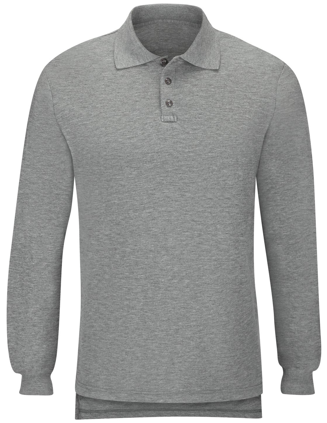 Workrite FR Polo Shirt FT20 Long Sleeve Fire Station Wear Heather Grey Example Front