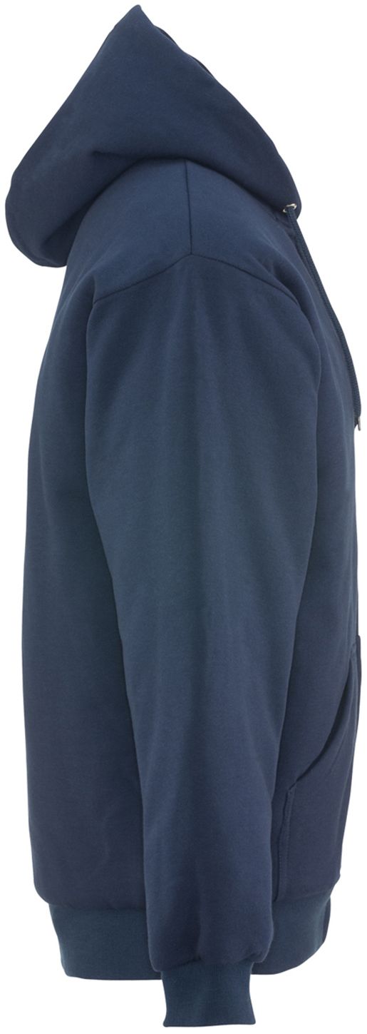 RefrigiWear 0488 Quilted Insulated Zipper Work Sweatshirt With Hood 3 Layer Navy Right