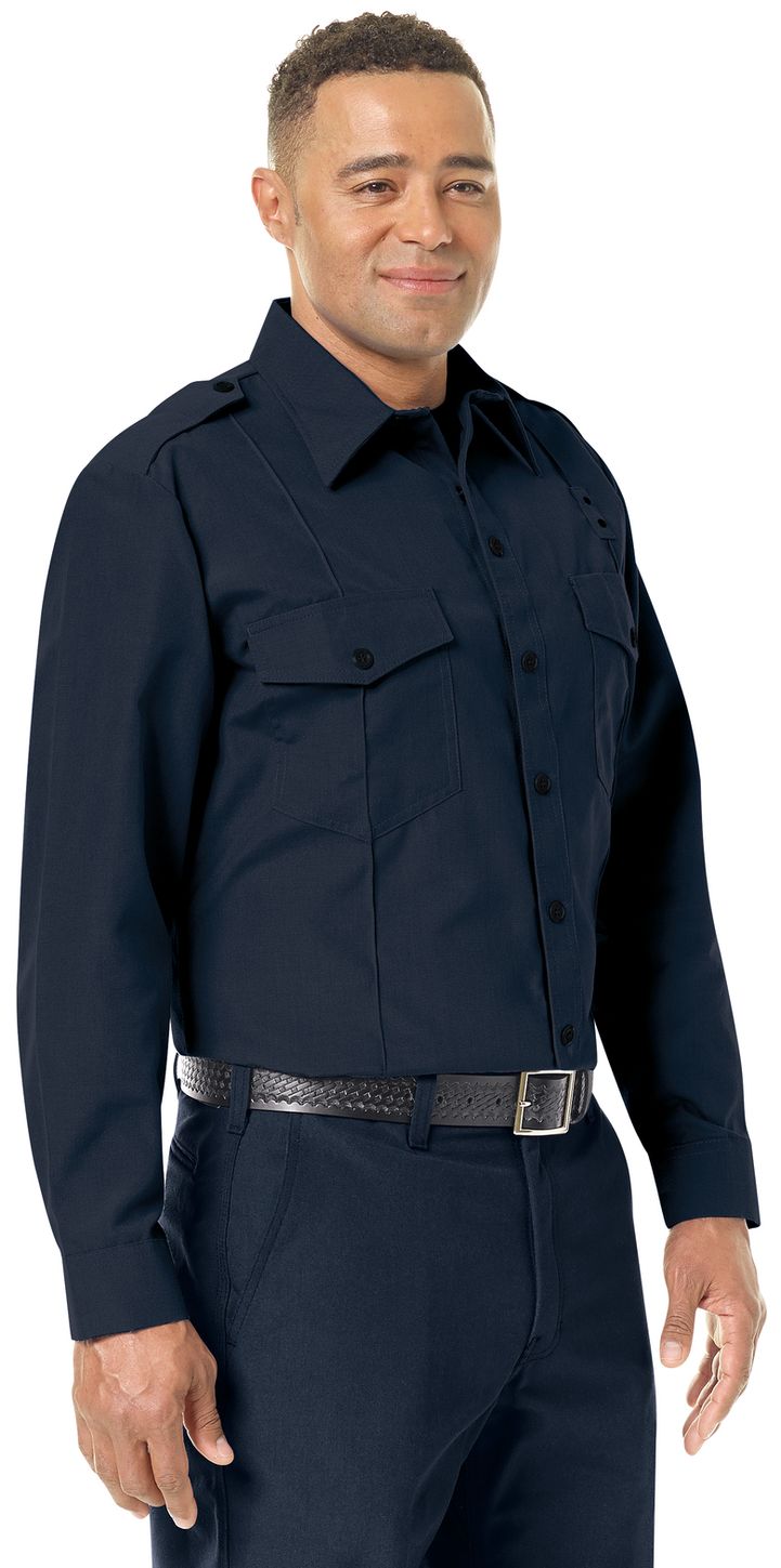 Workrite FR Chief Shirt FSC0 Classic Long Sleeve Midnight Navy Example Right