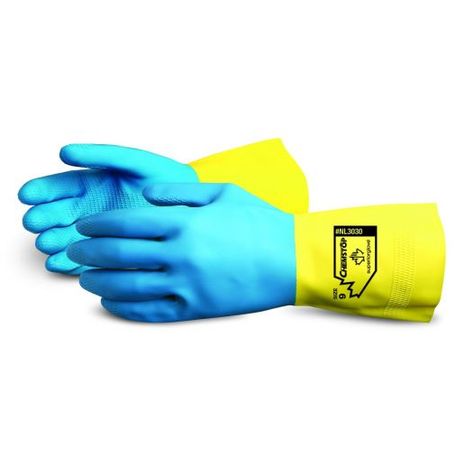 Superior NL3030 Chemstop Unsupported Neoprene Over Latex Chemical Resistant Gloves