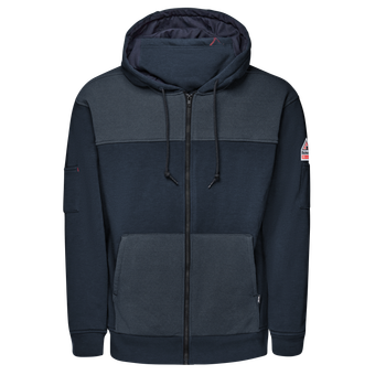 Bulwark-smm6-mens-fr-zip-hoodie-with-face-mask-navy-front