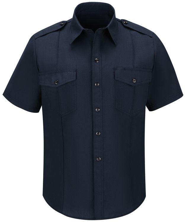 Workrite FR Shirt FSC6, Fire Chief, Classic Short Sleeve Midnight Navy Front