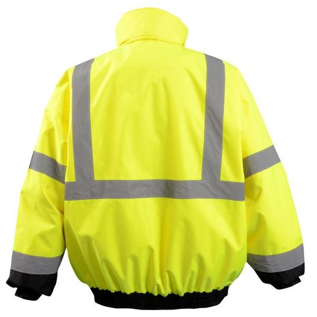 Occunomix LUX-350-JB Black Bottom 2-in-1 Quilted Bomber Jacket Back Yellow