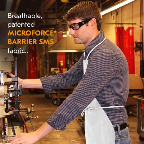 Kimberly Clark Kleenguard A20 Breathable White Apron Example Side