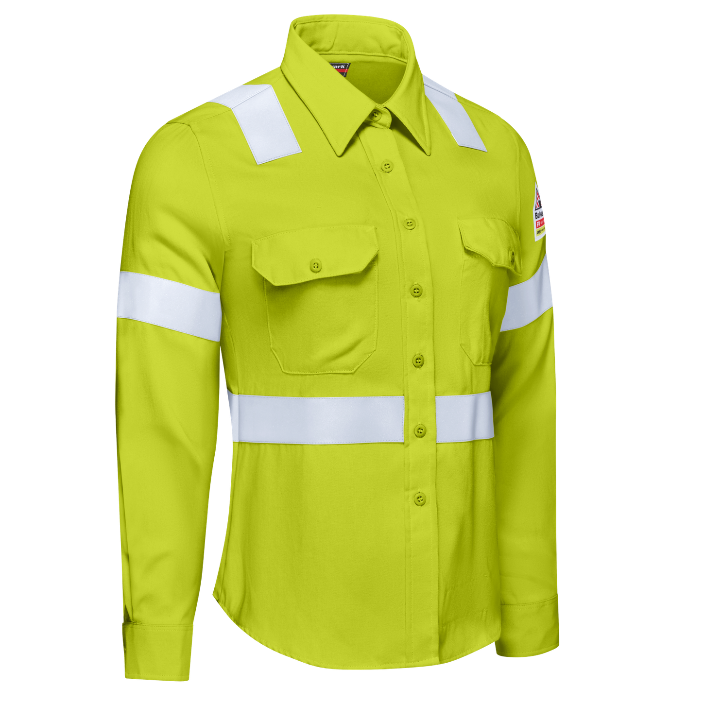 Bulwark-womens-fr-s1w3-hivis-work-shirt-side