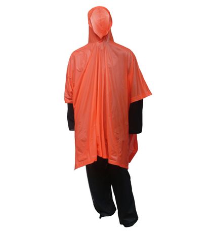 Tingley Poncho P68809 - Orange, with Attached Hood, 50" x 80"