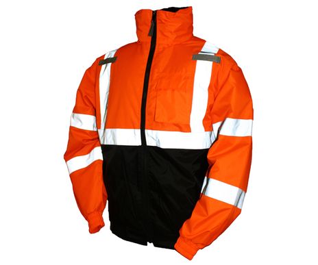 Tingley Bomber II Hi Vis Insulated Work Jacket J26119 - Orange, with Attached Hood