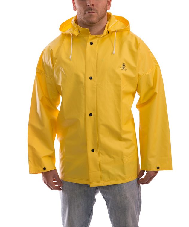 Tingley J56207 DuraScrim™ Fire Resistant Jacket - PVC Coated, Chemical Resistant, with Hood Snaps Front