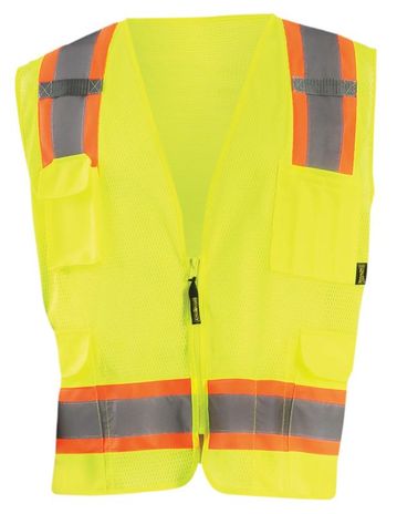 Occunomix ECO-ATRNSM Value Two-Tone Surveyor Mesh Vest Front Yellow
