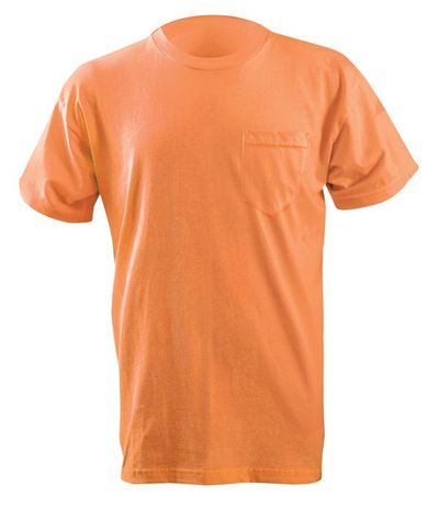 Occunomix LUX-300P Classic Cotton Short Sleeve T-Shirt w/Pocket Orange Front