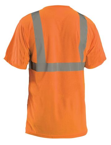 Occunomix LUX-SSETP2B Hi-Viz Short Sleeve Wicking Birdseye T-Shirt Orange Back