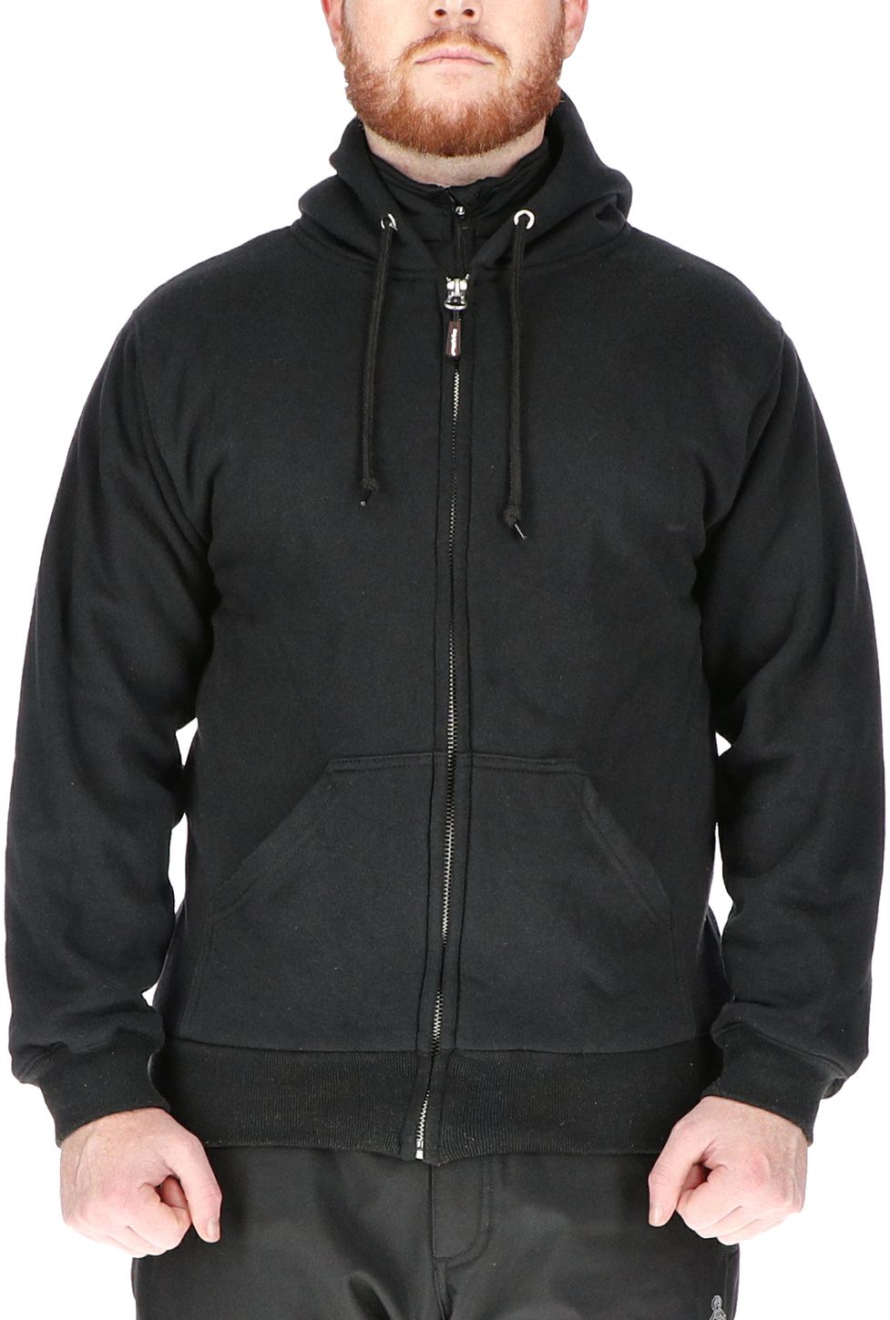 RefrigiWear 0487 Thermal Zipper Work Sweatshirt - With Hood, 2 Layer Black Example