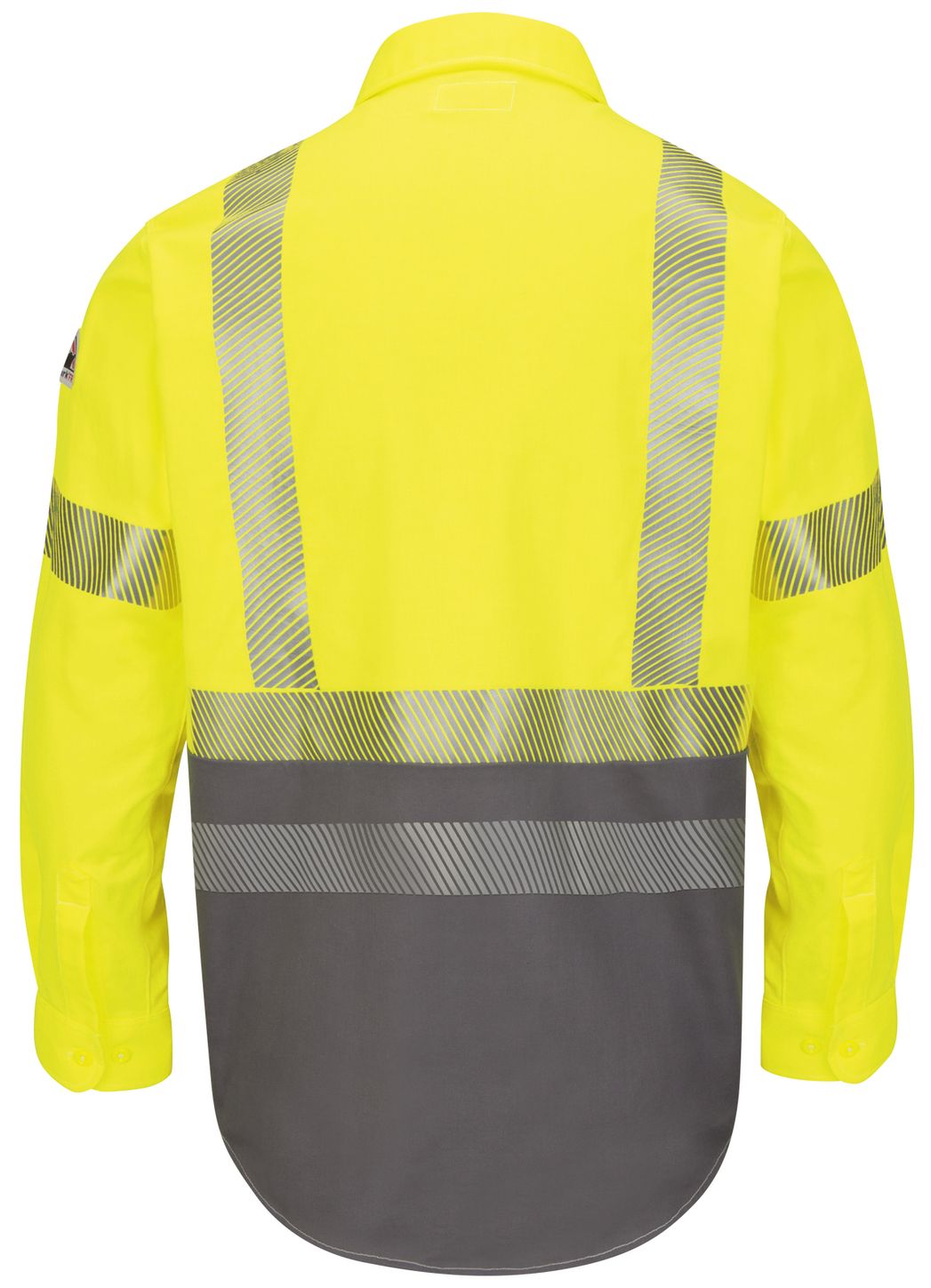bulwark-fr-hi-visibility-shirt-slb4-color-block-uniform-yellow-green-back.jpg