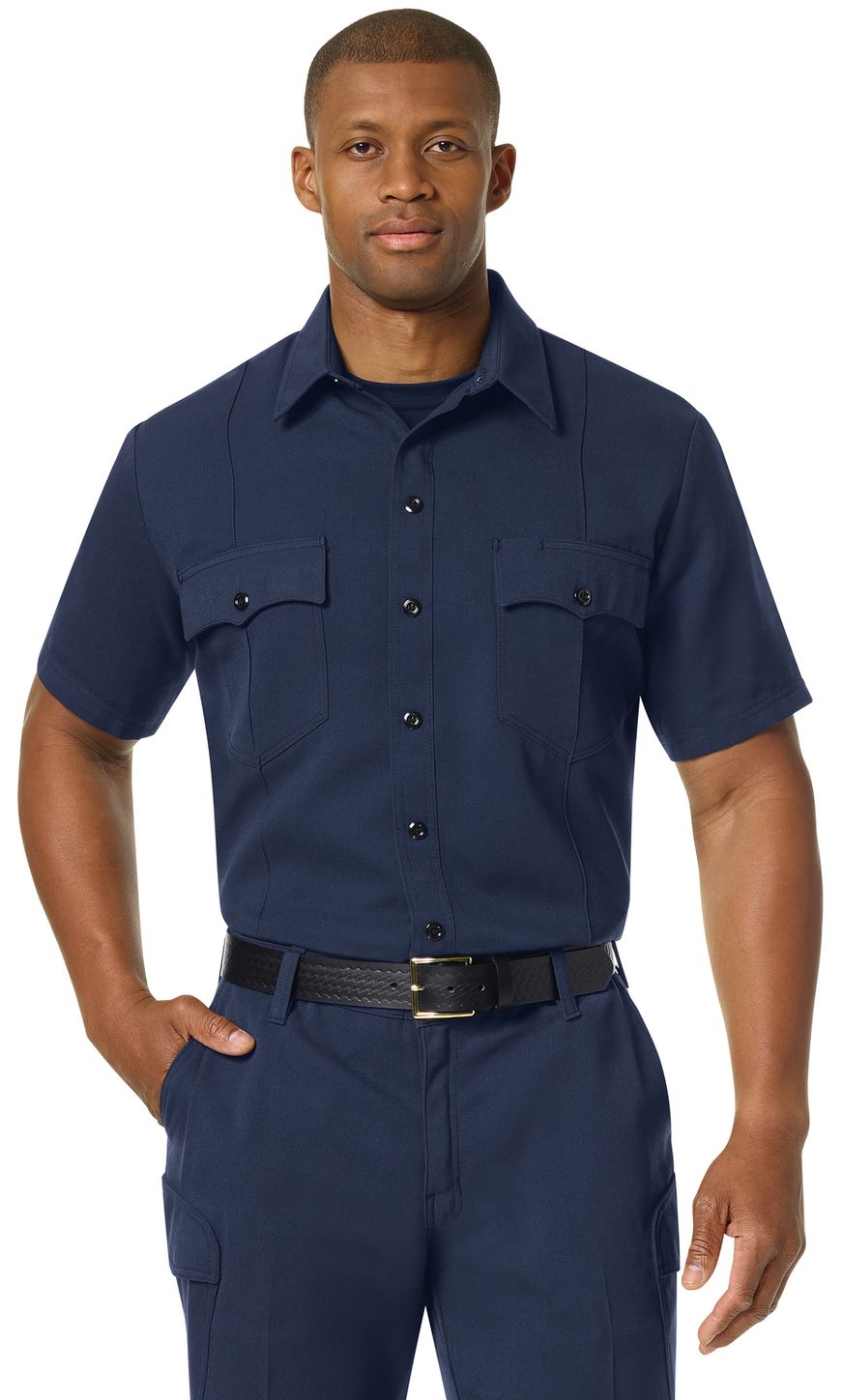 Workrite FR Shirt FSM2, Station No. 73, Uniform Navy Example Front