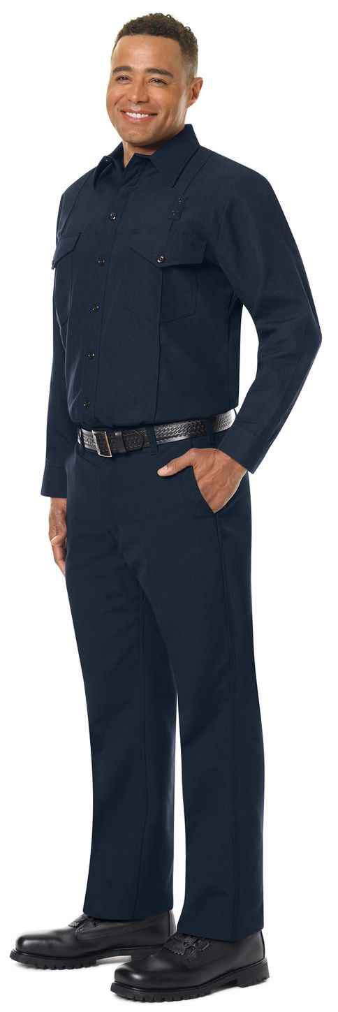 Workrite FR Pants FP50 Classic Firefighter Midnight Navy Example Left