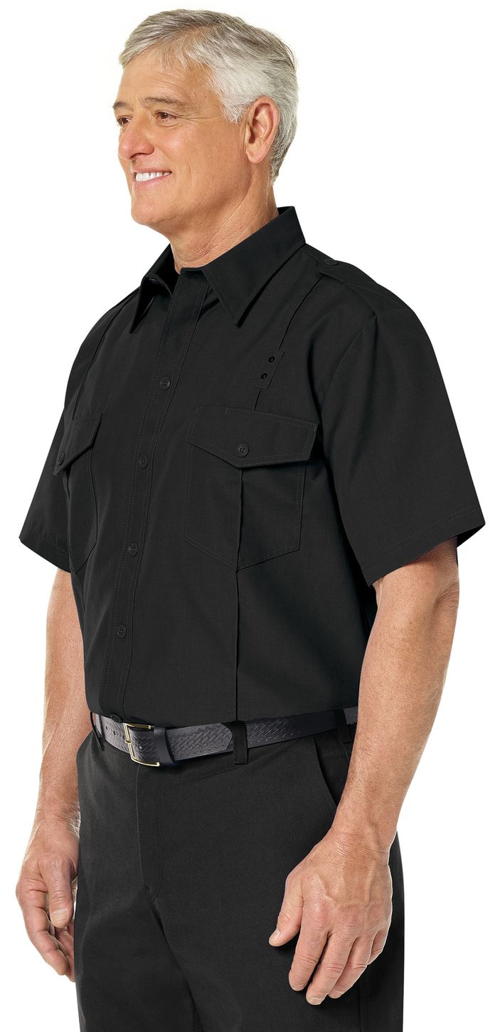 Workrite FR Fire Chief Shirt FSC2 Classic Short Sleeve Black Example Left