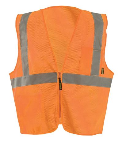 Occunomix ECO-IMZX Mesh X-Back Vest with Zipper Front Orange