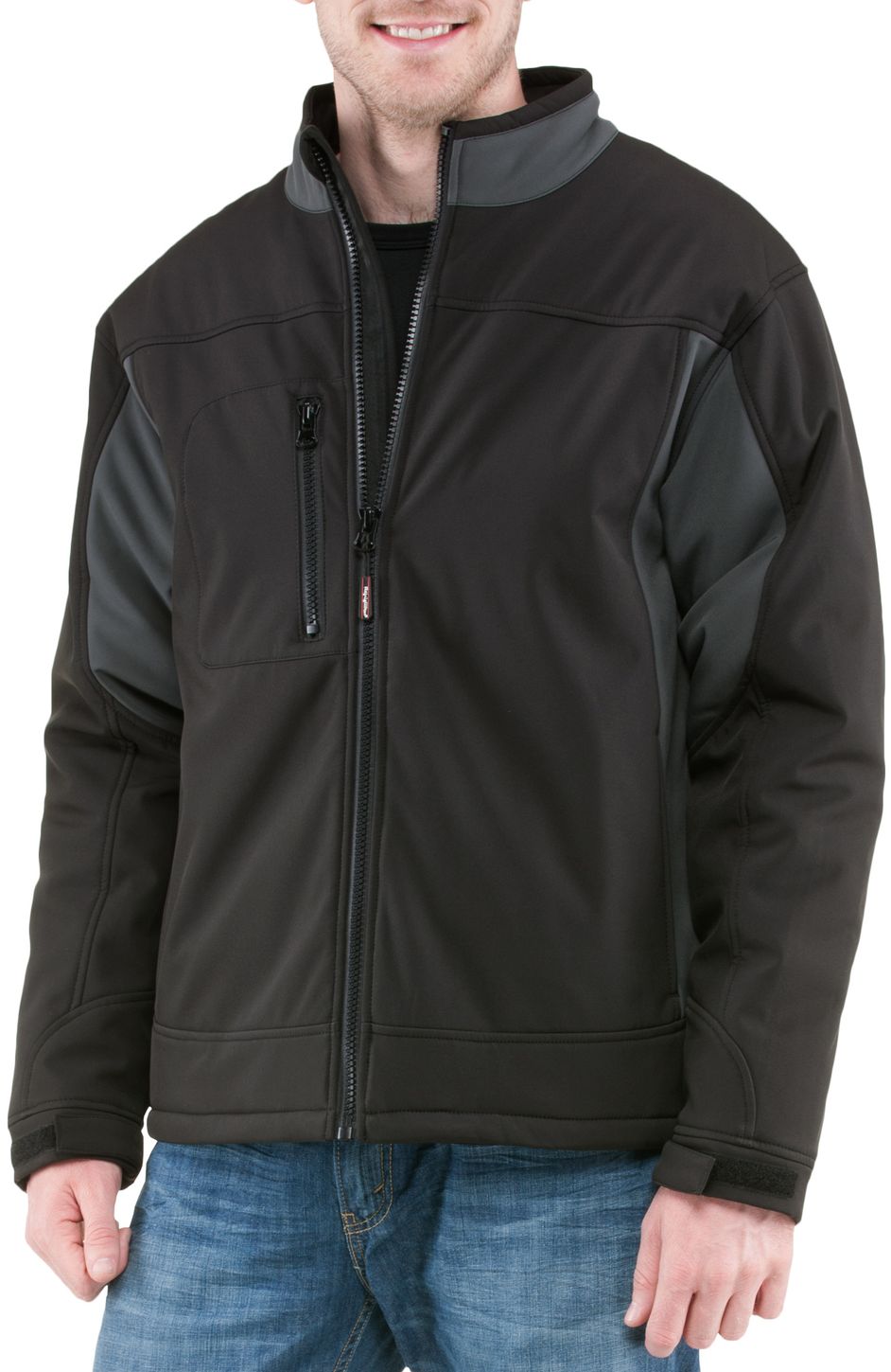 RefrigiWear 0490 Softshell Insulated Work Jacket Black Left Example