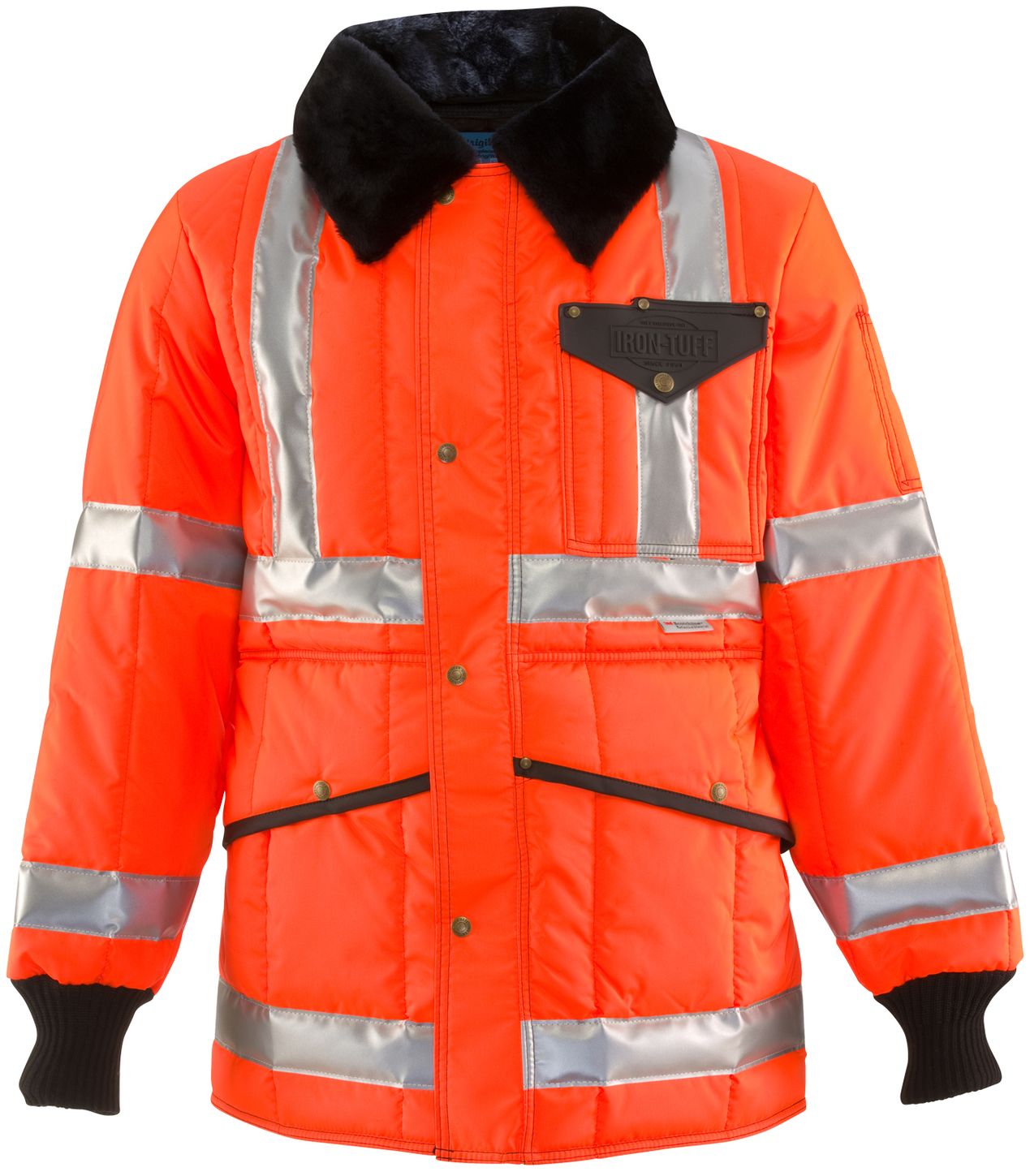 RefrigiWear 0342L2 HiVis Iron-Tuff Jackoat Orange Front