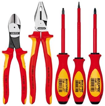 Knipex Tools Insulated High Leverage Pliers and Screwdriver Tool Kit 9K 98 98 21 US