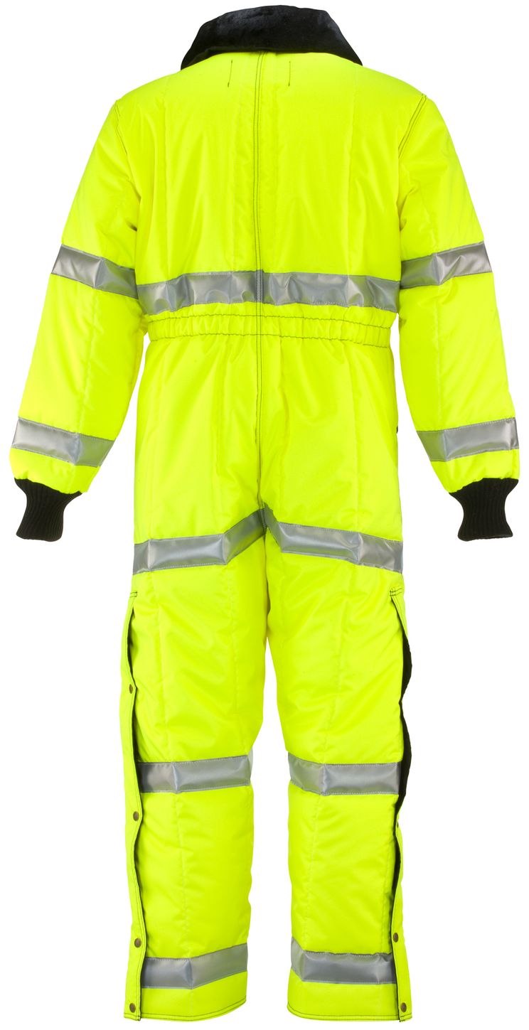 RefrigiWear 0344L2 Hivis Iron-Tuff Coverall Lime Back