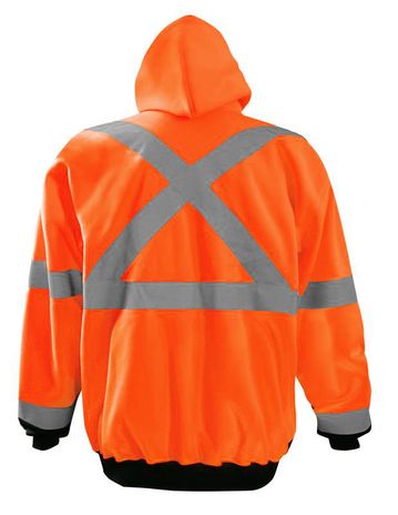 Occunomix LUX-HZSWTBX Full Zip Black Bottom X-Back Hoodie Orange Back