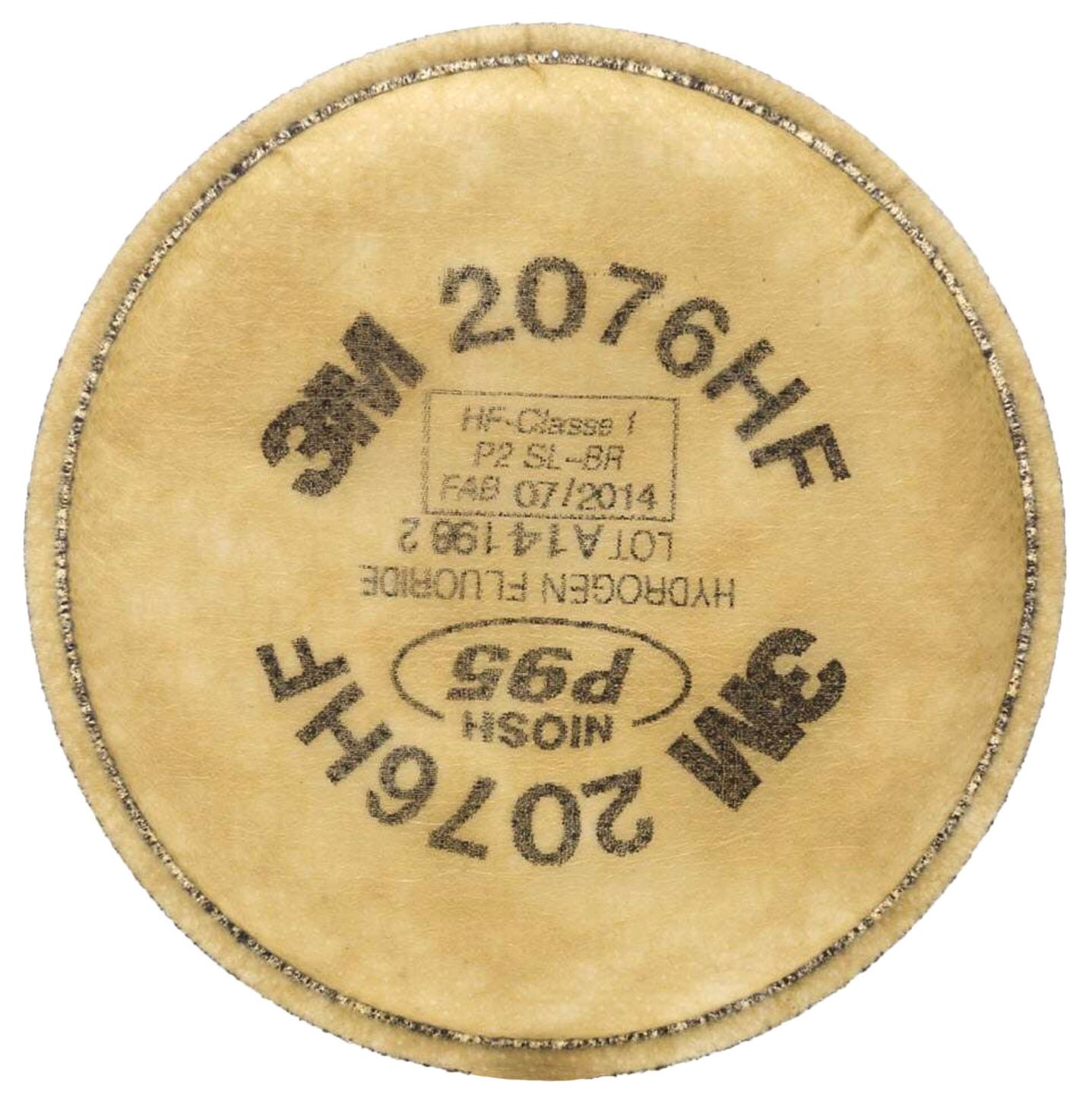 3M 2076HF Series Particulate Filters - P95 - Acid Gas & Fluoride Relief Front