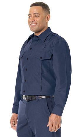 Workrite FR Chief Shirt FSC0 Classic Long Sleeve Navy Blue Example Left