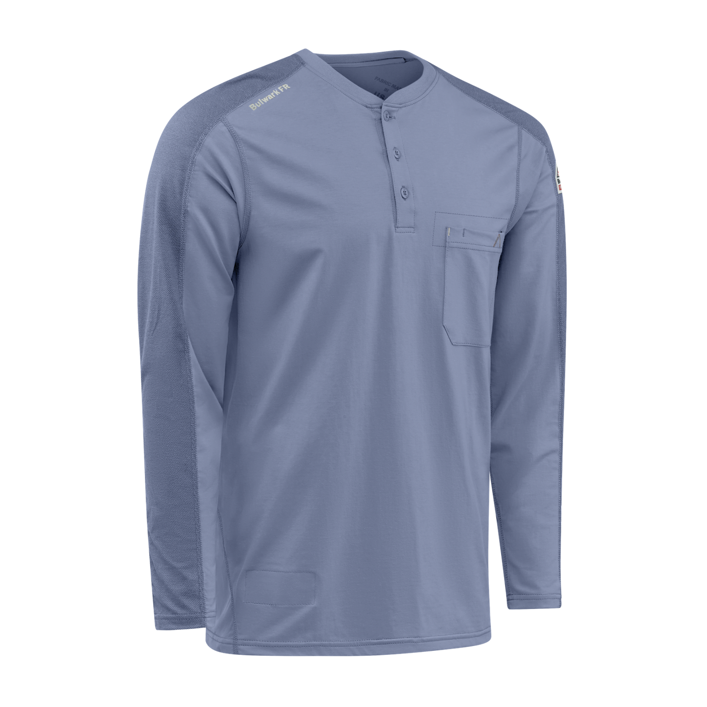 Bulwark-fr-stl2-mens-flex-knit-henley-light-blue-side