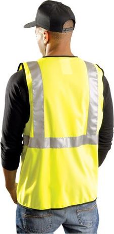 Occunomix Classic Solid Economy Hi Vis Safety Vest LUX-SSG Example Back