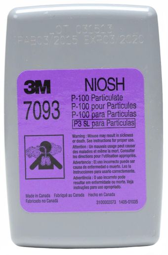 3M 7093 P100 Particulate Filters Front