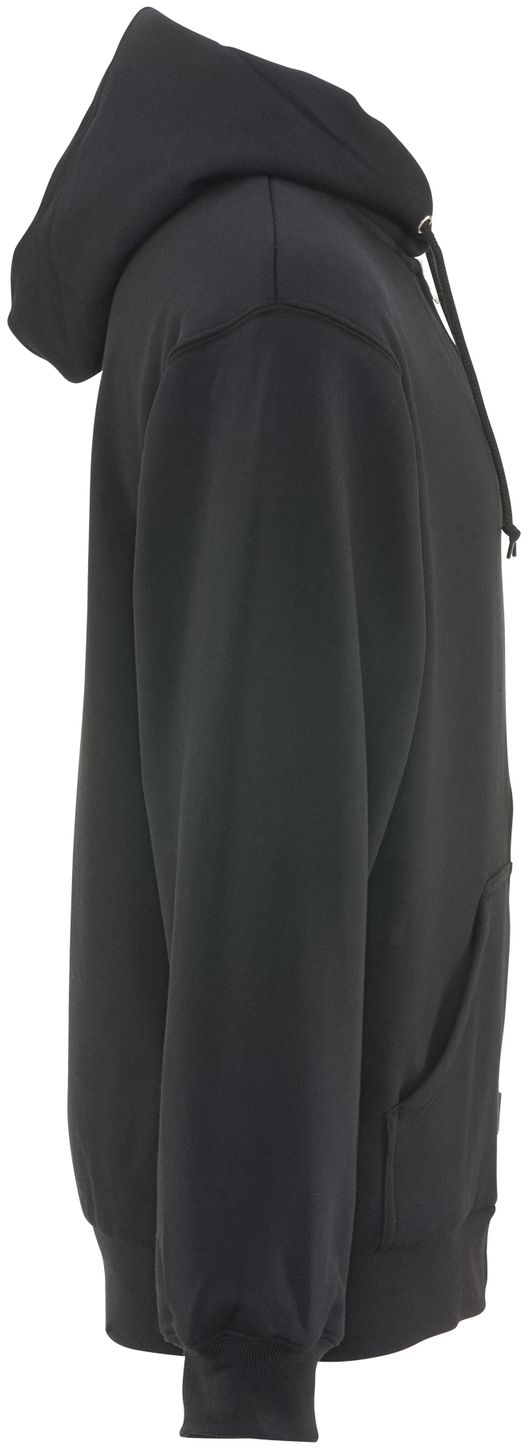 RefrigiWear 0487 Thermal Zipper Work Sweatshirt - With Hood, 2 Layer Black Right