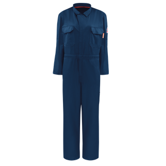 Bulwark-fr-iq-series-qc23-womens-midweight-mobility-coverall-navy-front