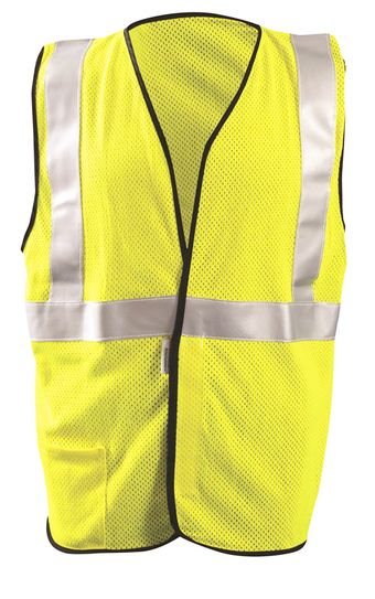 Occunomix LUX-SSGC/FR Hi-Viz Premium Flame Resistant Single Stripe Mesh vest Front