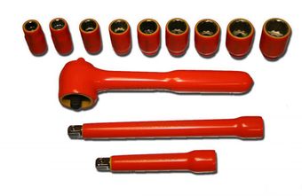 Cementex ISS12-12L Insulated 1/2" Square Drive Socket Set W/Pouch, 12PC