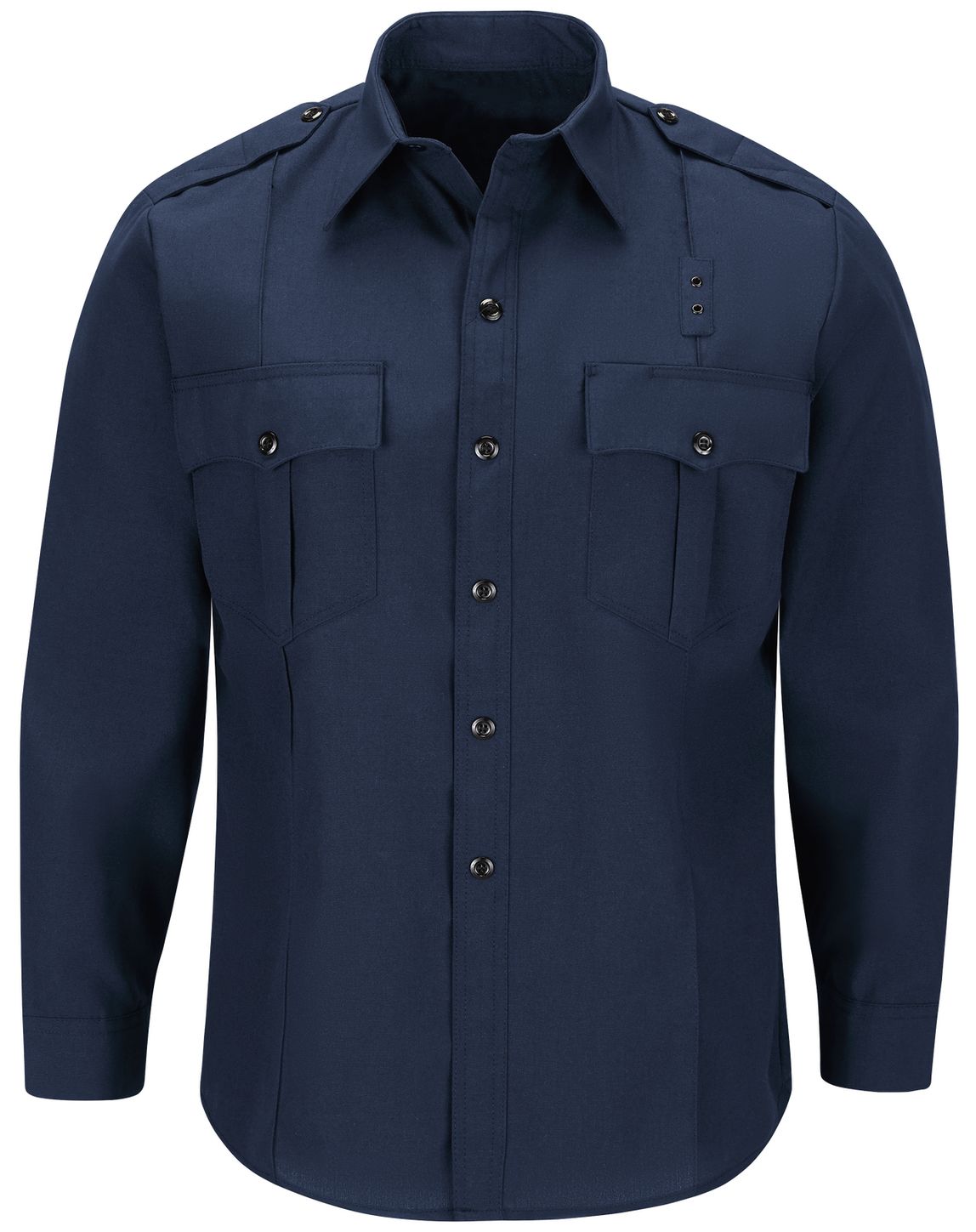 Workrite FR Fire Officer Shirt FSE0 Classic Long Sleeve Navy Blue Front