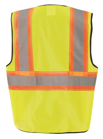 Occunomix ECO-GC2T High Visibility Two Tone Mesh Vest Back Yellow