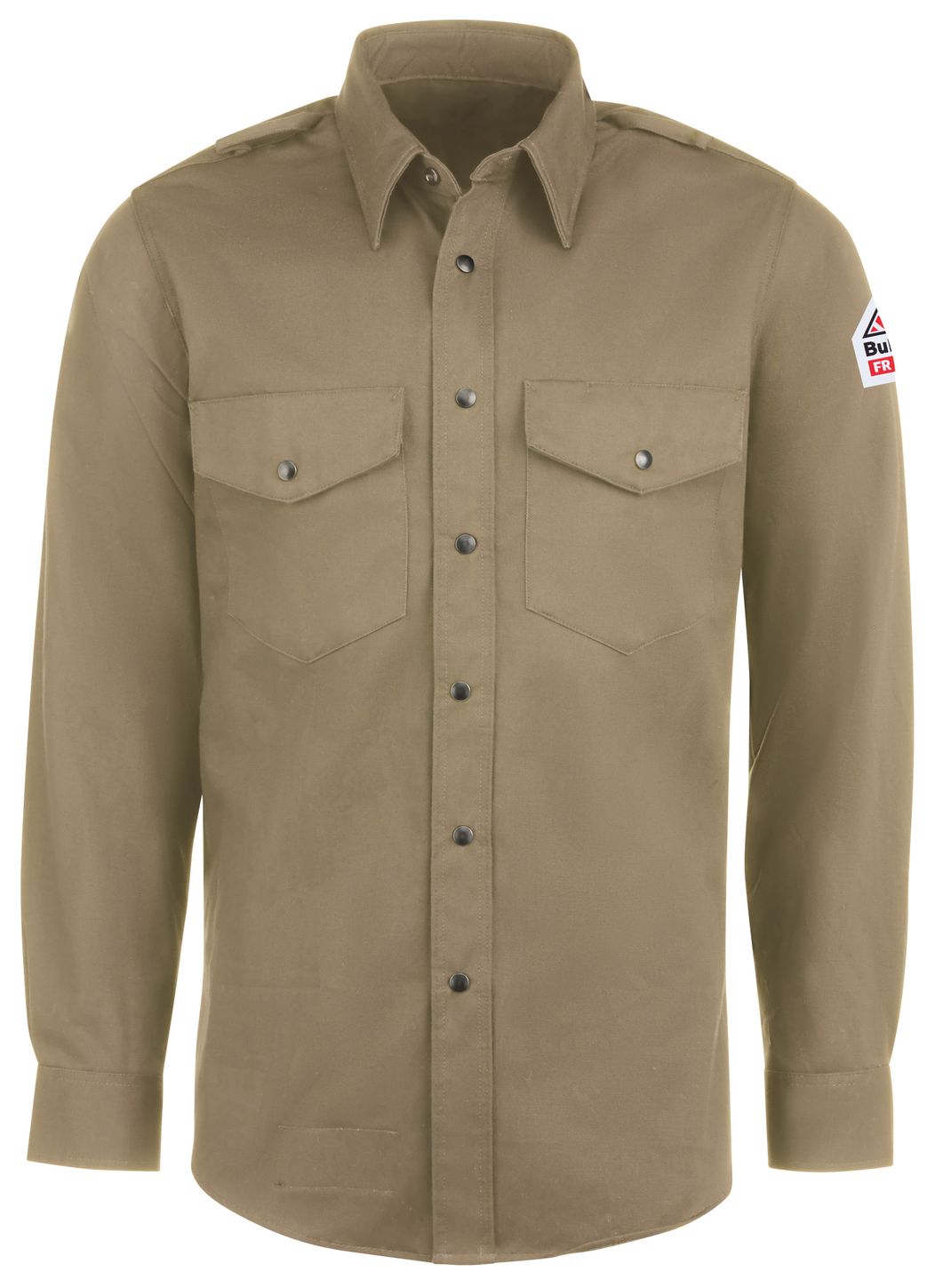 bulwark-fr-shirt-ses2-midweight-excel-snap-front-uniform-tan-front.jpg