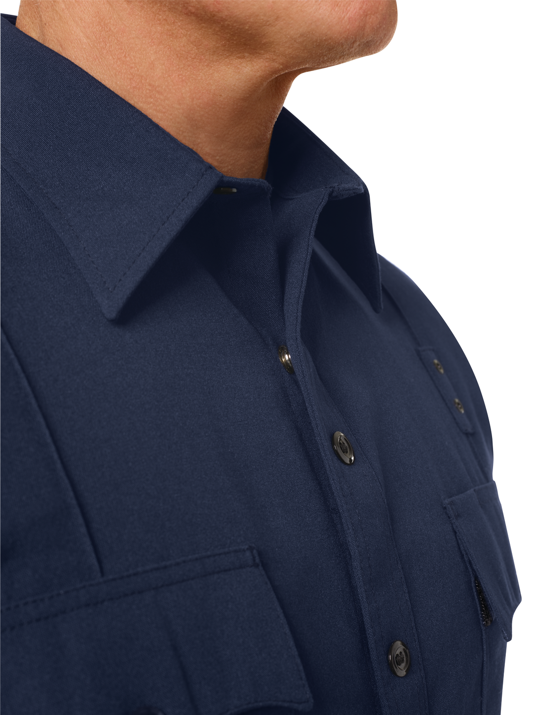 Workrite FR Fire Officer Shirt FSE0 Classic Long Sleeve Navy Blue Example