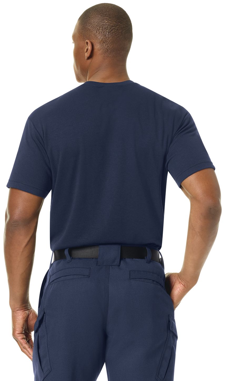 Workrite FR FT34, Station Wear Base Layer Tee Navy Example Back