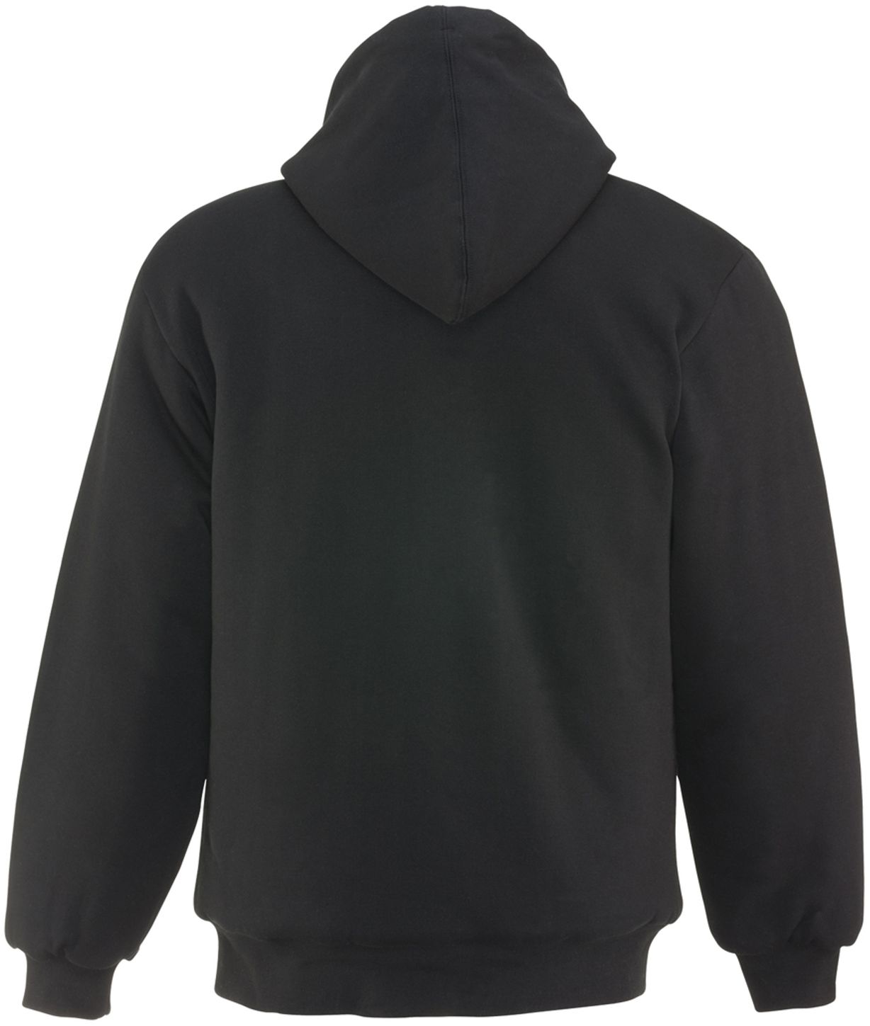 RefrigiWear 0488 Quilted Insulated Zipper Work Sweatshirt With Hood 3 Layer Black Back
