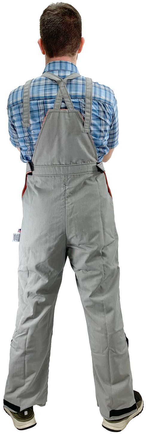 Cementex CUL40PT 40 Cal O Series UltraLite Arc Rated Bib HRC 4 Back Grey