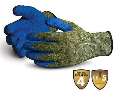 Palm Working Gloves, Latex Rubber Coated Knit with Grip, Durable