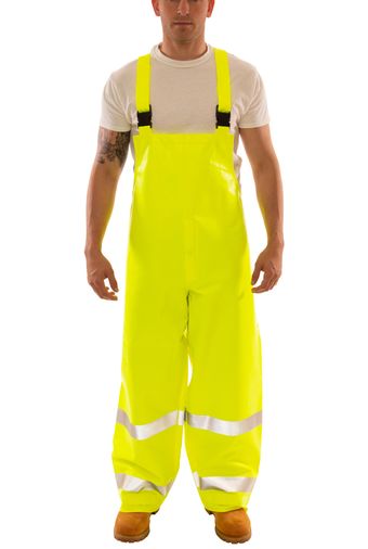 Tingley Eclipse™ Arc Flash and Fire Resistant Overalls - PVC on Nomex®, Chemical Resistant, Class 3 Hi Vis Fluorescent Yellow-Green Front