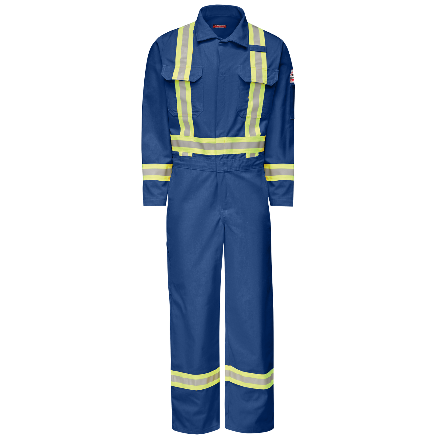Bulwark-fr-clbc-midweight-premium-coverall-reflective-trim-royal-blue-front