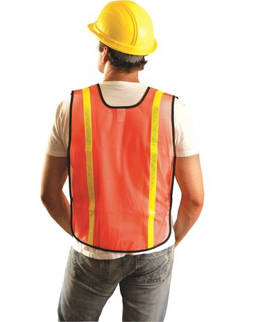 Occunomix LUX-XGTM Hi-Viz Mesh Gloss Vest Orange Back Example