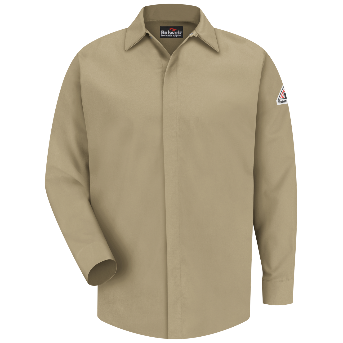 Bulwark-fr-sls2-midweight-shirt-khaki-front