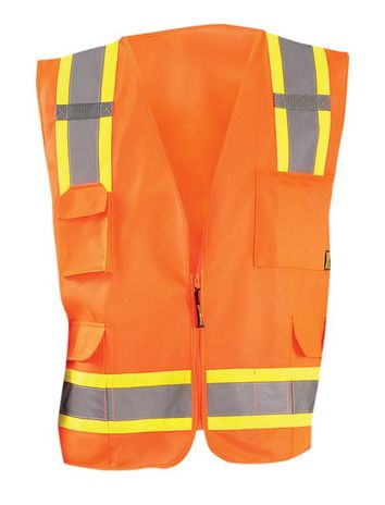 Occunomix ECO-ATRANS Value Two-Tone Surveyor Solid Vest Front Orange