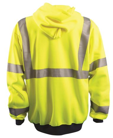 Occunomix OccuLux Sweatshirt LUX-SWT3HZ - Hi Viz Ultra Soft Wicking Zip-Up Back Yellow