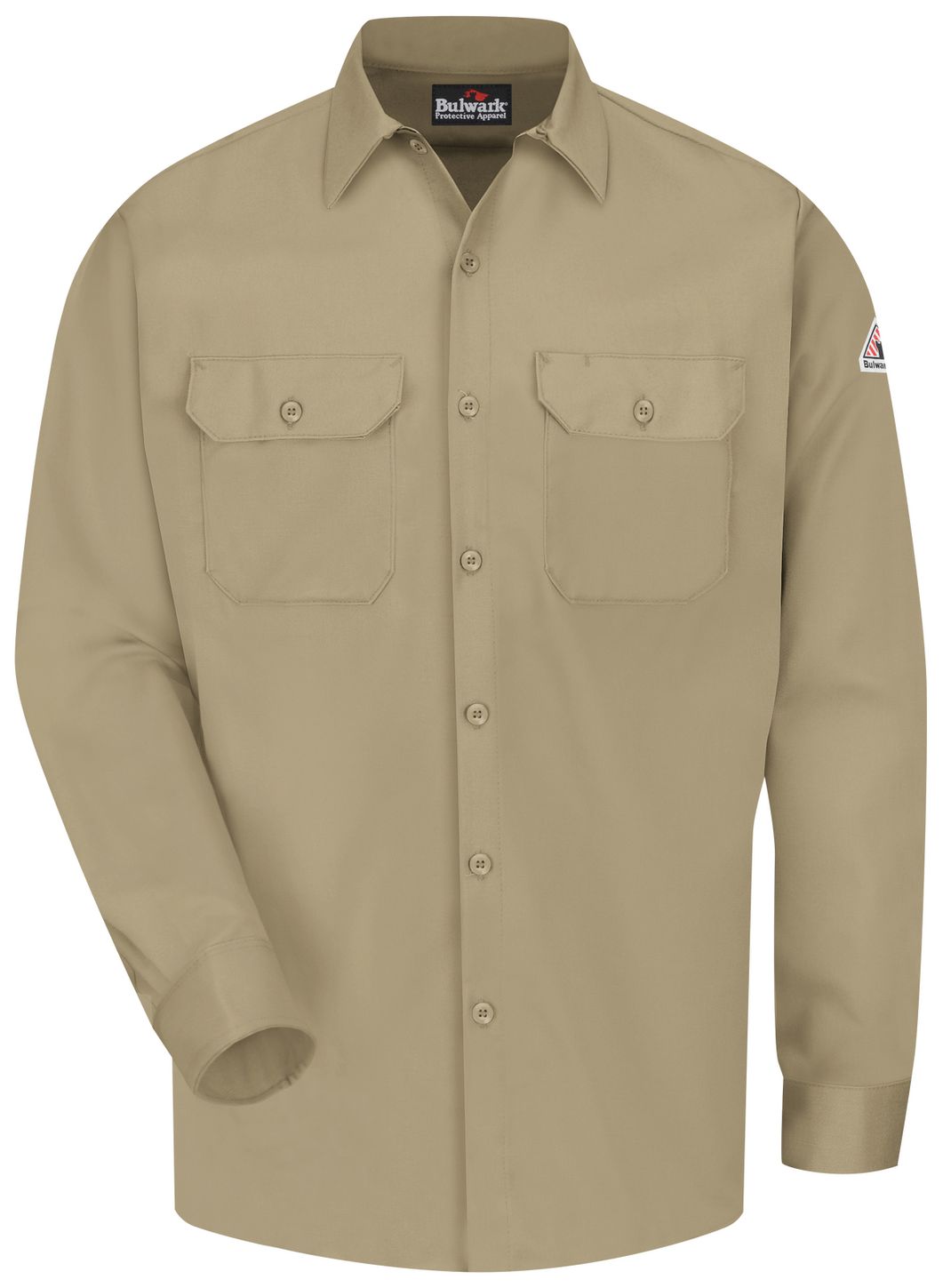 bulwark-fr-work-shirt-slw2-midweight-excel-comfortouch-khaki-front.jpg